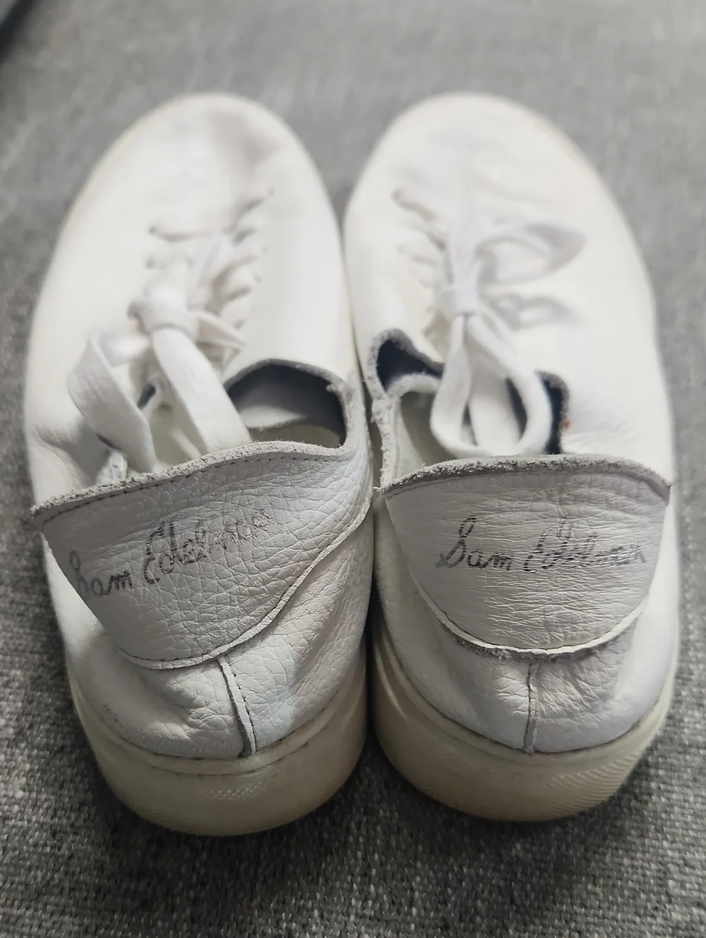 Sam Edelman Poppy Leather White Casual Lace-Up Sneakers Size 7